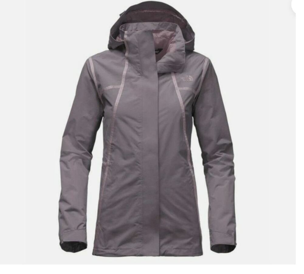 The North Face L Roxborough Waterproof Jacket Hooded Full Zip Rabbit Purple